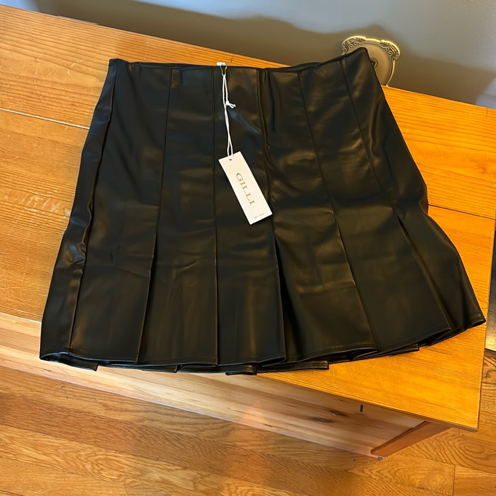 Faux leather skirt